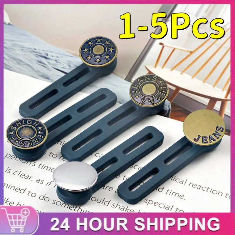 5-1pcs Pants Extender Button Waistband For Jeans, Collars, Cuffs No Sew Metal Retractable Buttons （5 Styles You Can Choose）