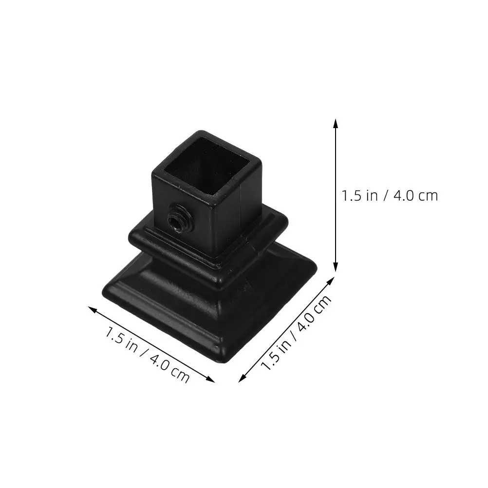 2Pcs Iron Stair Handrail Base Brackets Heavy-Duty Railing Post Support for Indoor Outdoor Deck Staircase Safety Stable
