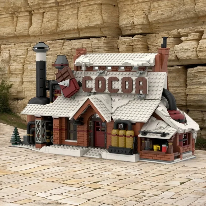 1937pcs MOC Winter Village-Chocolate Factory Seasonal Model Building Blocks Collection Craft Display Birthday Education Idea 3D