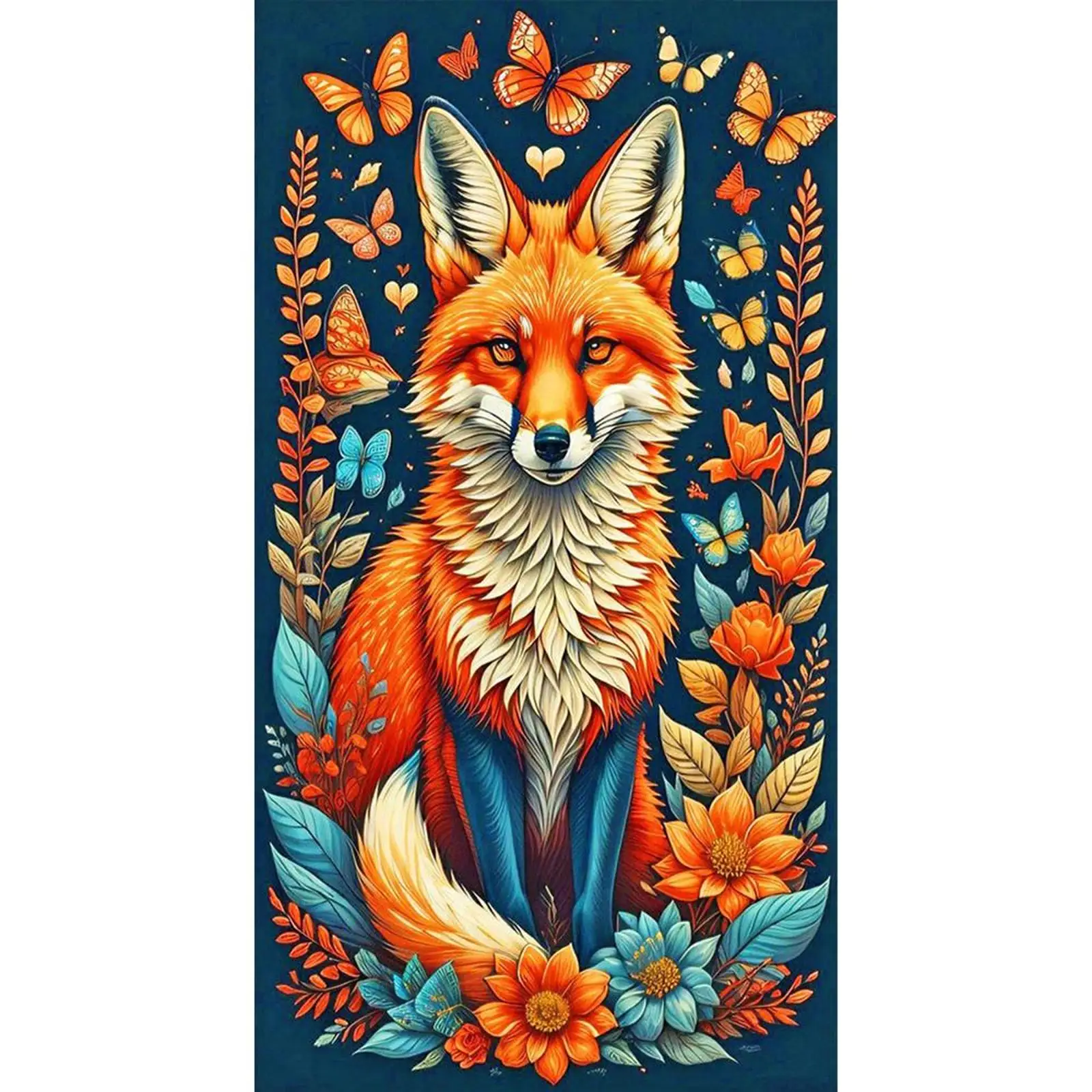 

Полная вышивка хлопчатобумажной нить 14CT с принтом лисы, набор для вышивки крестом 40x70 см