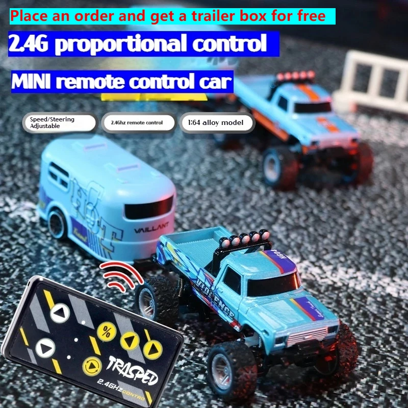 1:64 Speed ​​Mini Off-Road Remote Control Car Alloy Cool Lighting Shock Absorption Children's Desktop Competition Toy Small Gift