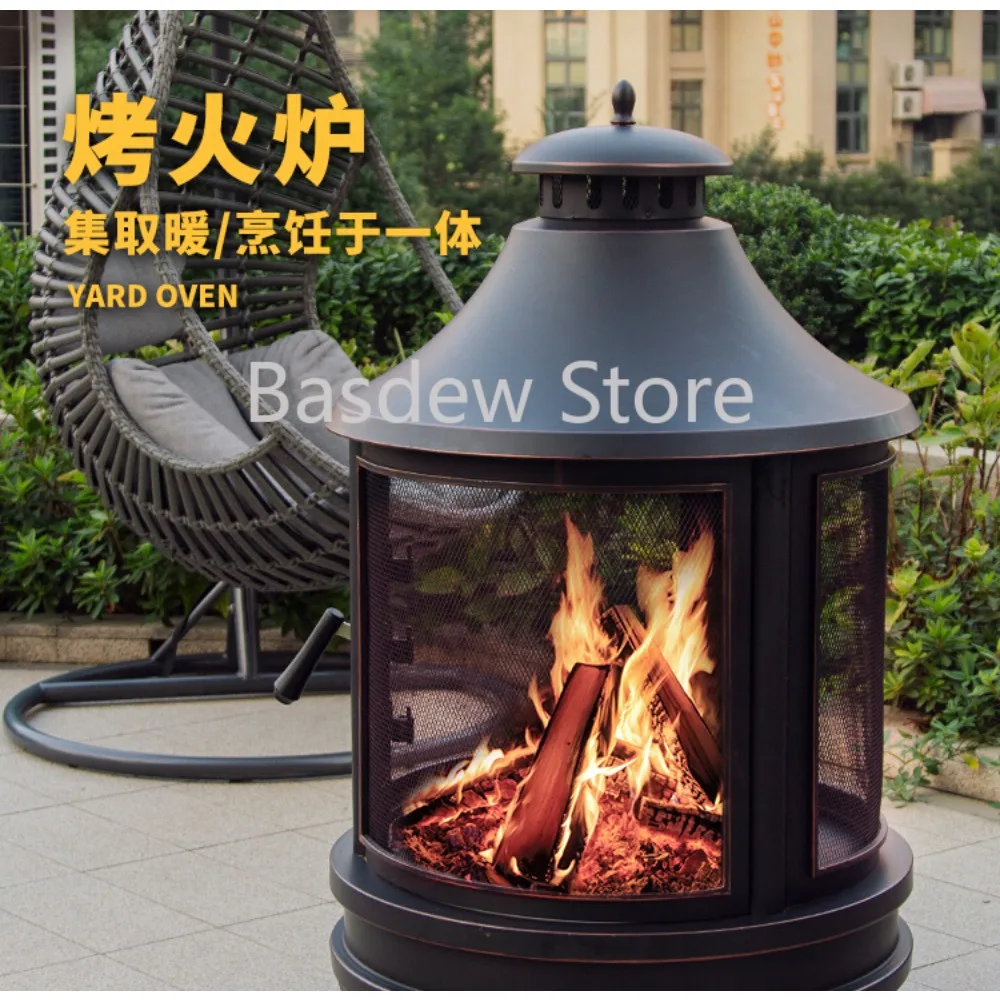 Outdoor Roasting Stove Garden Courtyard Campfire Firewood Stove Charcoal Heater Winter Stove Tea Cooking Home Indoor