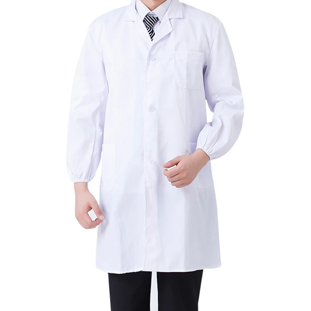 Laboratory Coat Unisex Short Sleeve Beauty Serving Notched Work Clothes