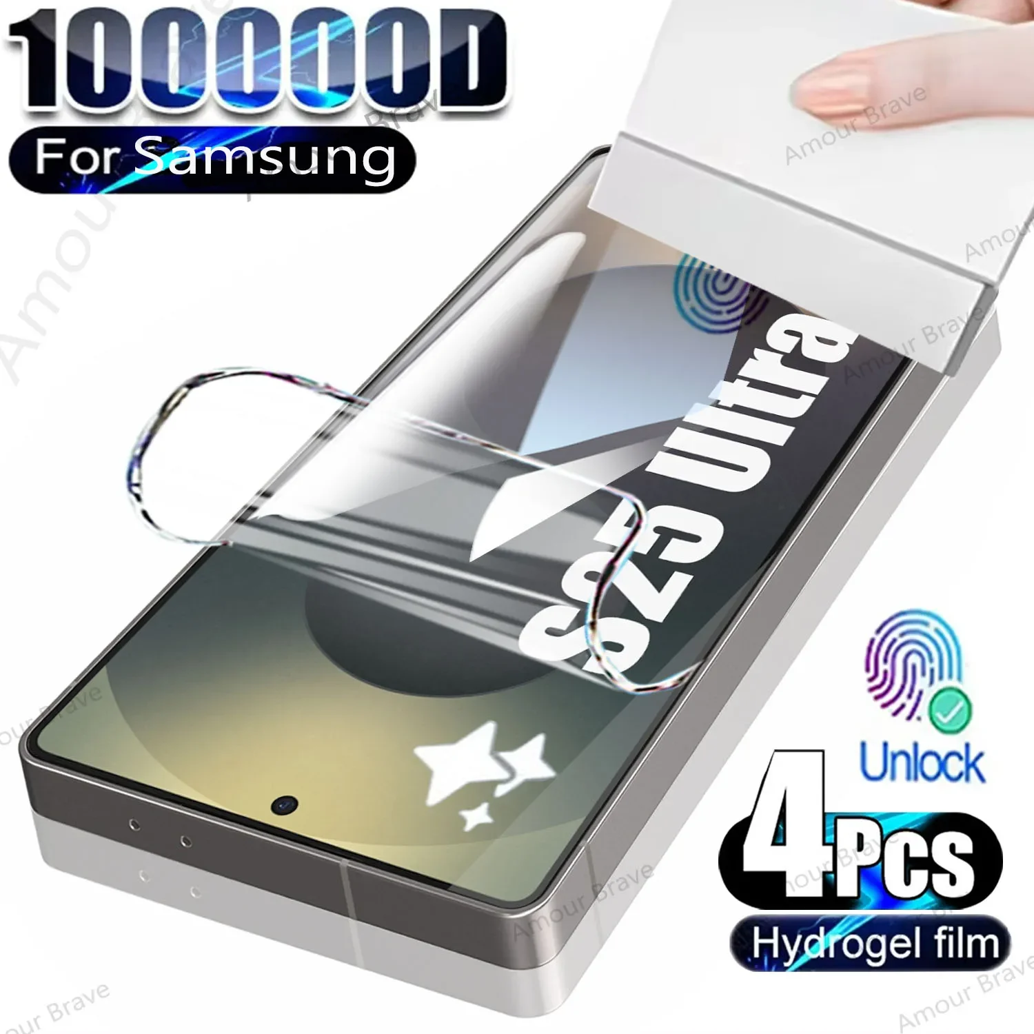 4PCS Hydrogel Film For Samsung S25 Ultra S20 S22 S21 S23 FE Note 20 Ultra 10 Screen Protector For Galaxy S24 Ultra S25 Edge Film