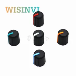 100PCS Rubber Half Shaft Knob Diameter 11.5mm Height 14mm Soft Rubber Potentiometer Knob 180 Degree D-Shaped Inner Hole 6mm