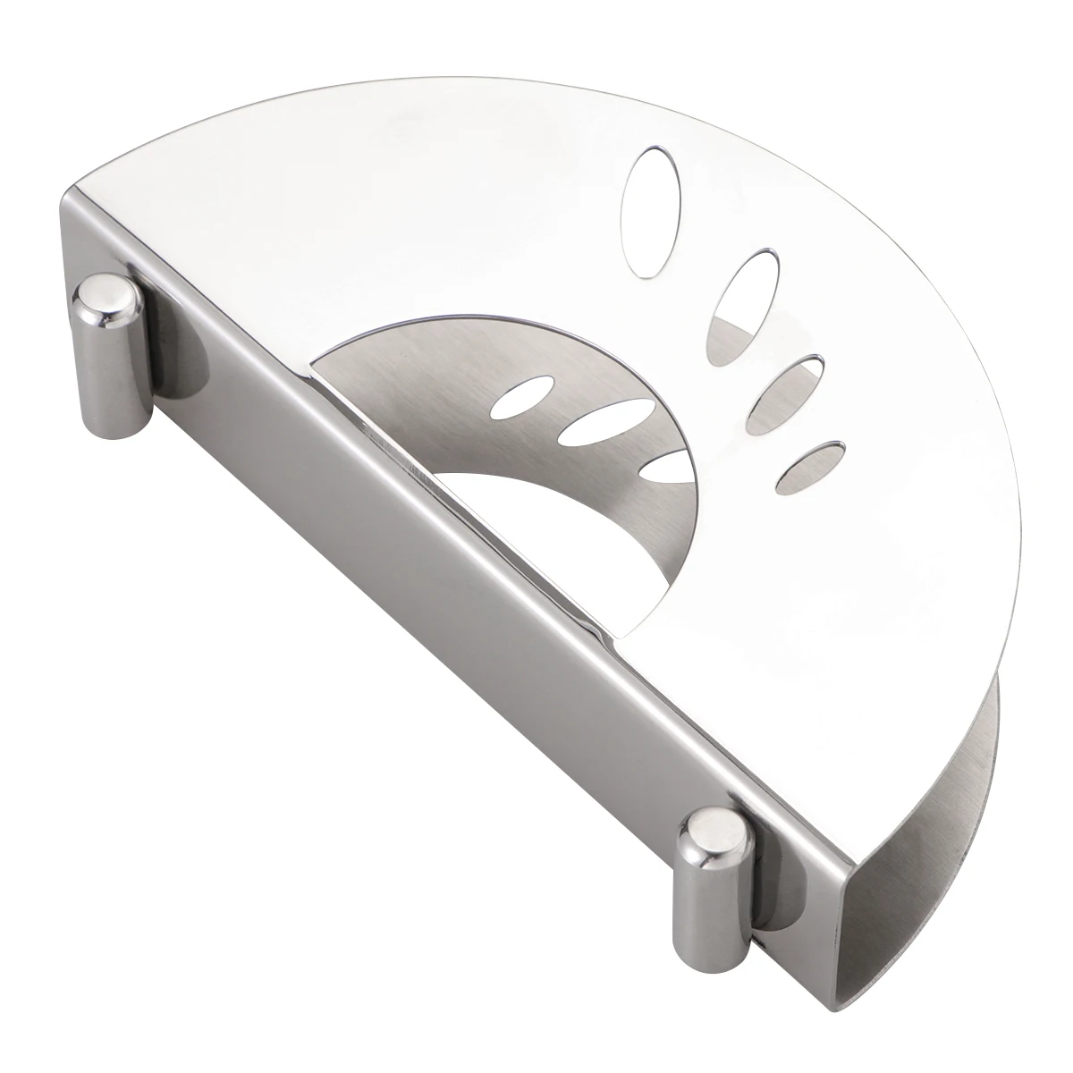 

Stainless Steel Tissue Holder with Holes Napkin Dispenser Rustproof Mirror Finish Semicircle Design for Home Office Cafe