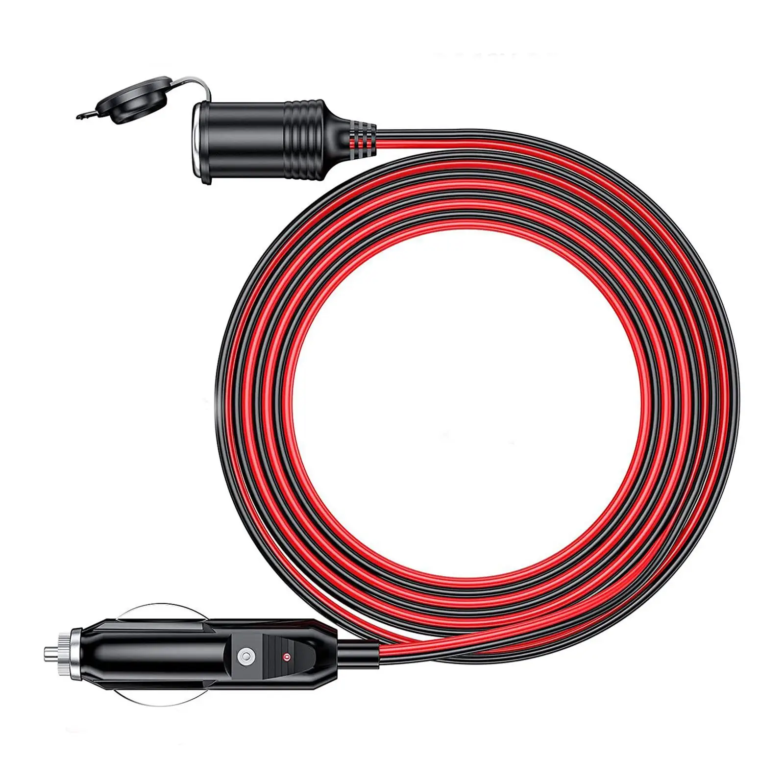 Car Cigarette Lighter Extension Cord 12V 24V Durable 16AWG for Vacuum Cleaners