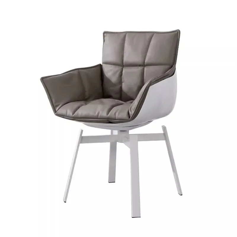 

Minimalist Light Luxury Rotatable Dining Chair Casual Belt Armrest Book Desk Chair Makeup Chair