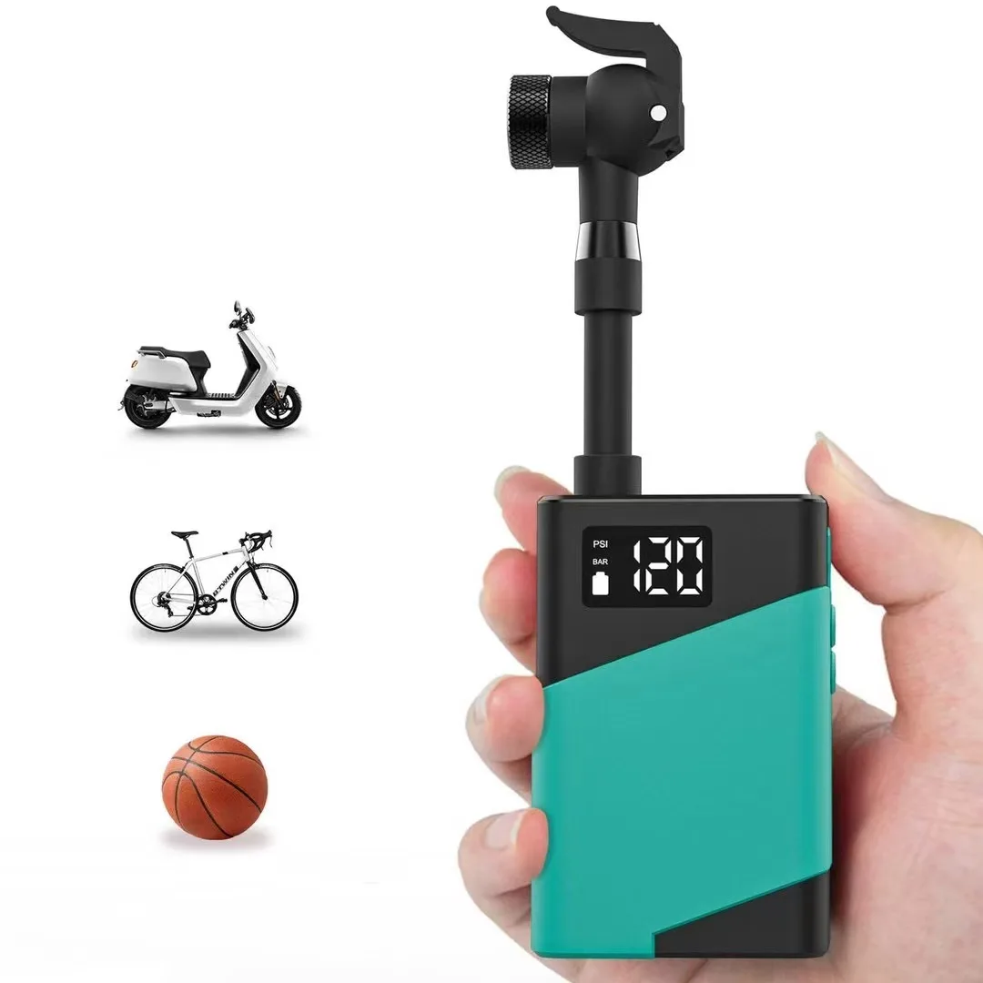 

120PSI Portable Pocket Bike Electric Pump Air Inflator Bicycle Pump Schrader Presta Valve Road Fast Rechargeable Tire Inflator