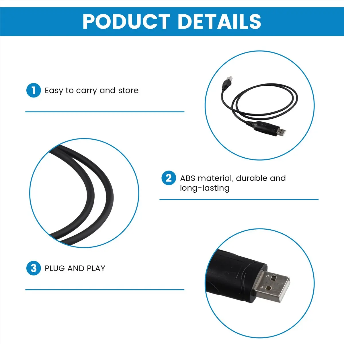 Cabo de programação USB Walkie Talkie SWXF para TM271A/TM471A/TK868G/TM281A/TM481A