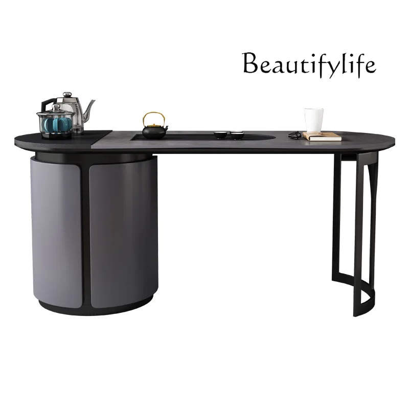 Italian high-end rock slab tea table, simple modern balcony tea table