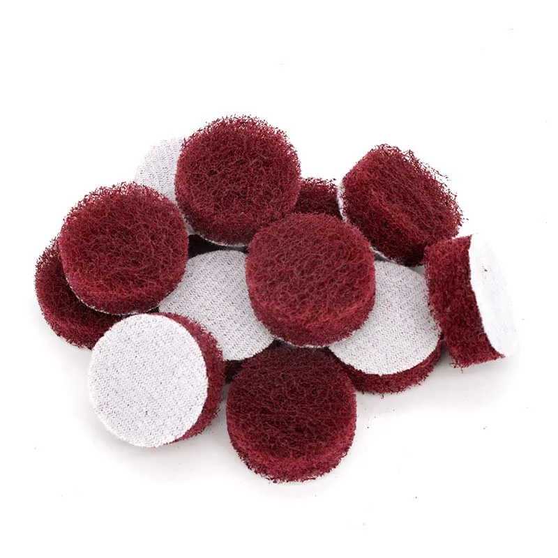 60 Pcs 1 Inch (25mm) 240-800 Grit Multi-Purpose Flocking Scouring Pad, Industrial Heavy Duty Nylon Cloth for Polishing