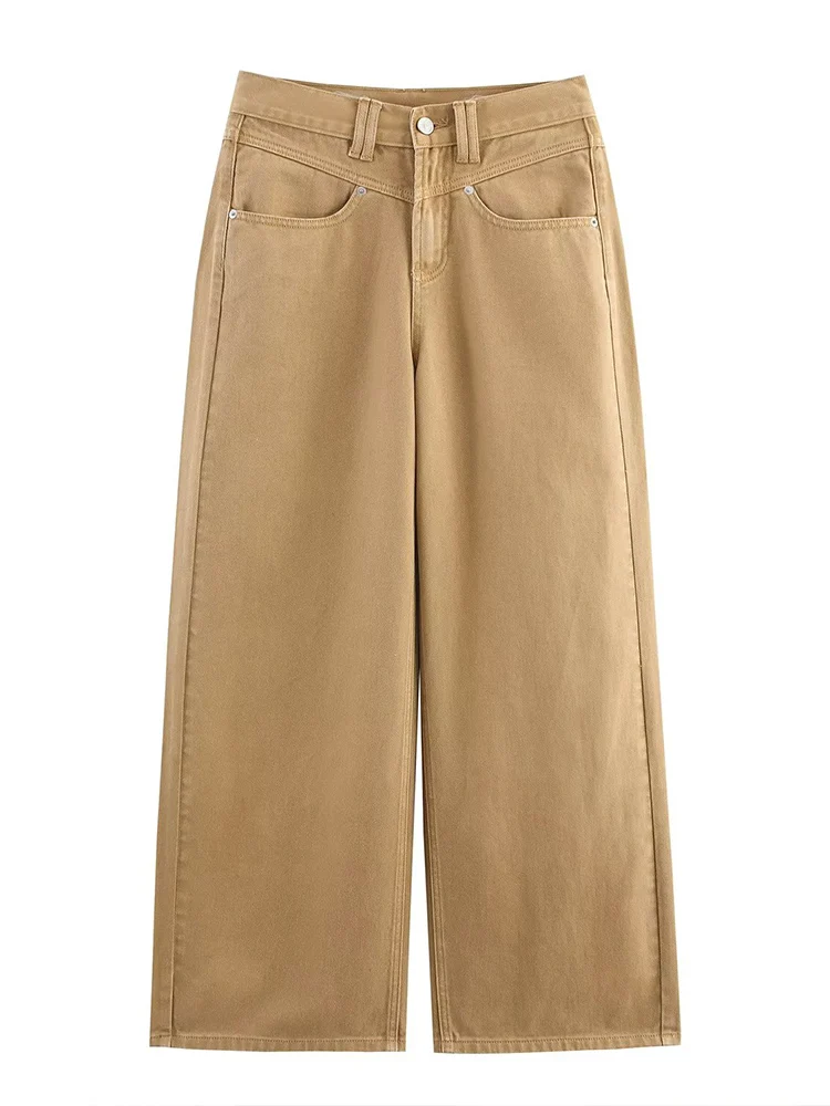 

Новые женские модные универсальные темпераментные простые свободные джинсы с заниженной талией в европейском стиле и простым карманом