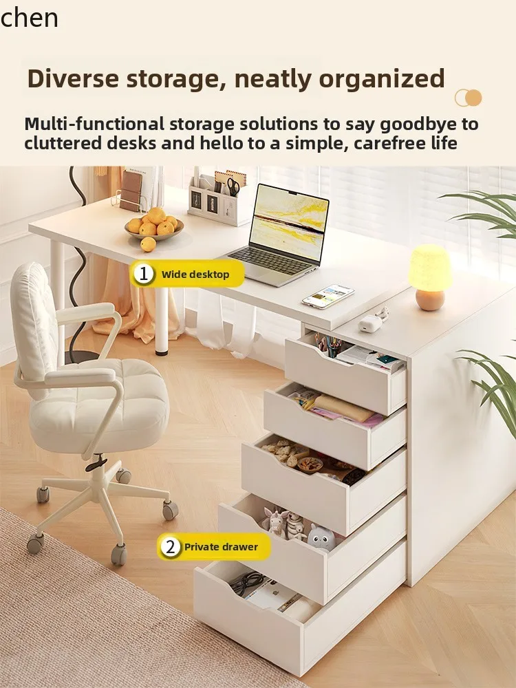 ZML Household Retractable Desk with Drawer Bedroom Study Table Small Table