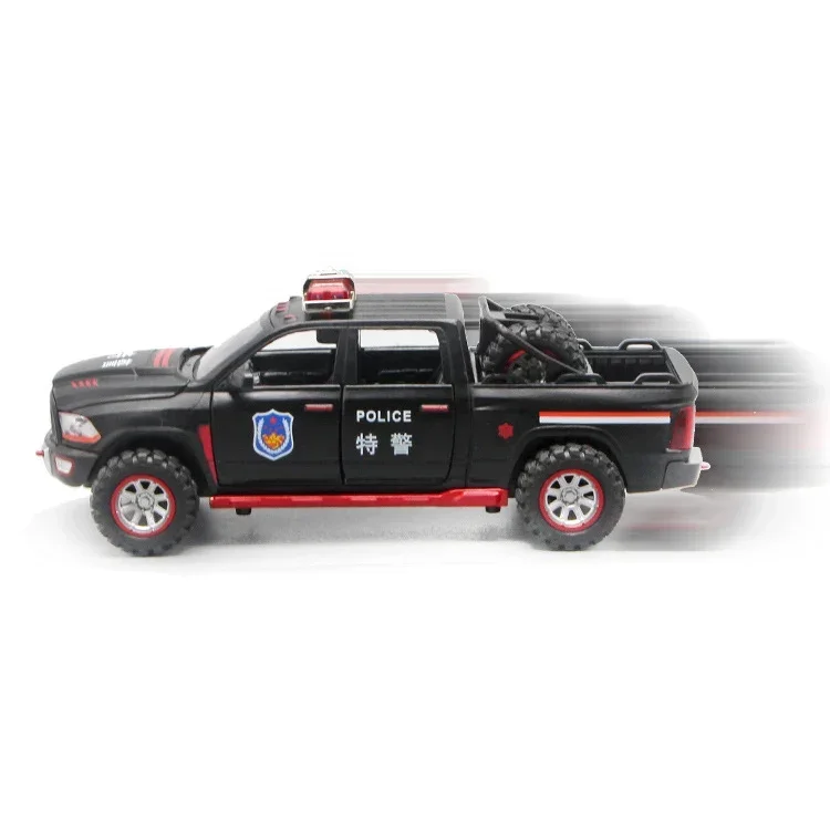 1:32 Scale Dodge Ram Police Car Diecast Alloy Pull Back Car Collectable Toy Gifts For Children