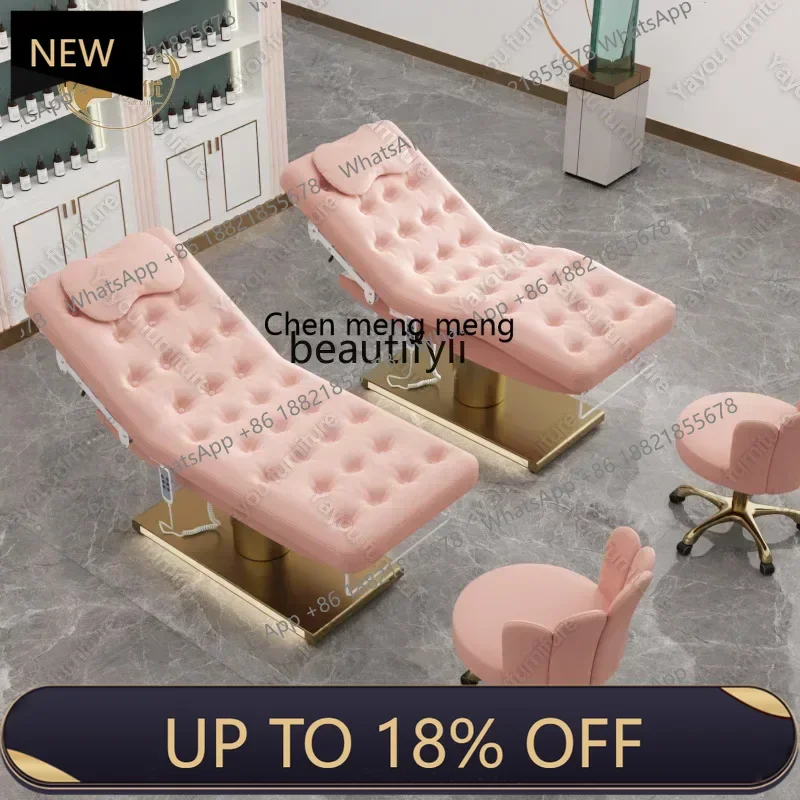 

Z189 New, electric beauty bed, beauty salon gold base massage bed, eyelash tattoo bed