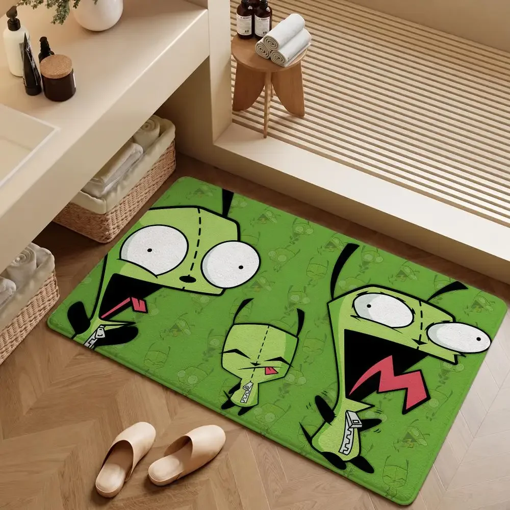 Series Invader Zim GIR Dib Irken Empire Floor Mat Soft Flannel Entrance Doormat Non-Slip Washable Rug For Bedroom Home Decor