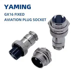 10 unidades Conector Macho-Hembra GX16 de Metal para Aviación, Acoplador de Enchufe, Terminal de Cable Eléctrico de 2/3/4/5/6/7/8/9 Núcleos, Tipo Móvil de Unión a Tope
