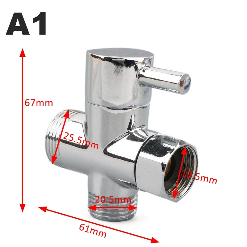 3-Way Brass Shower Arm Adapter G1/2’’ G3/4 Shower Diverter Valve For Handheld Shower Head Fixed Shower Head Bathroom Accessories