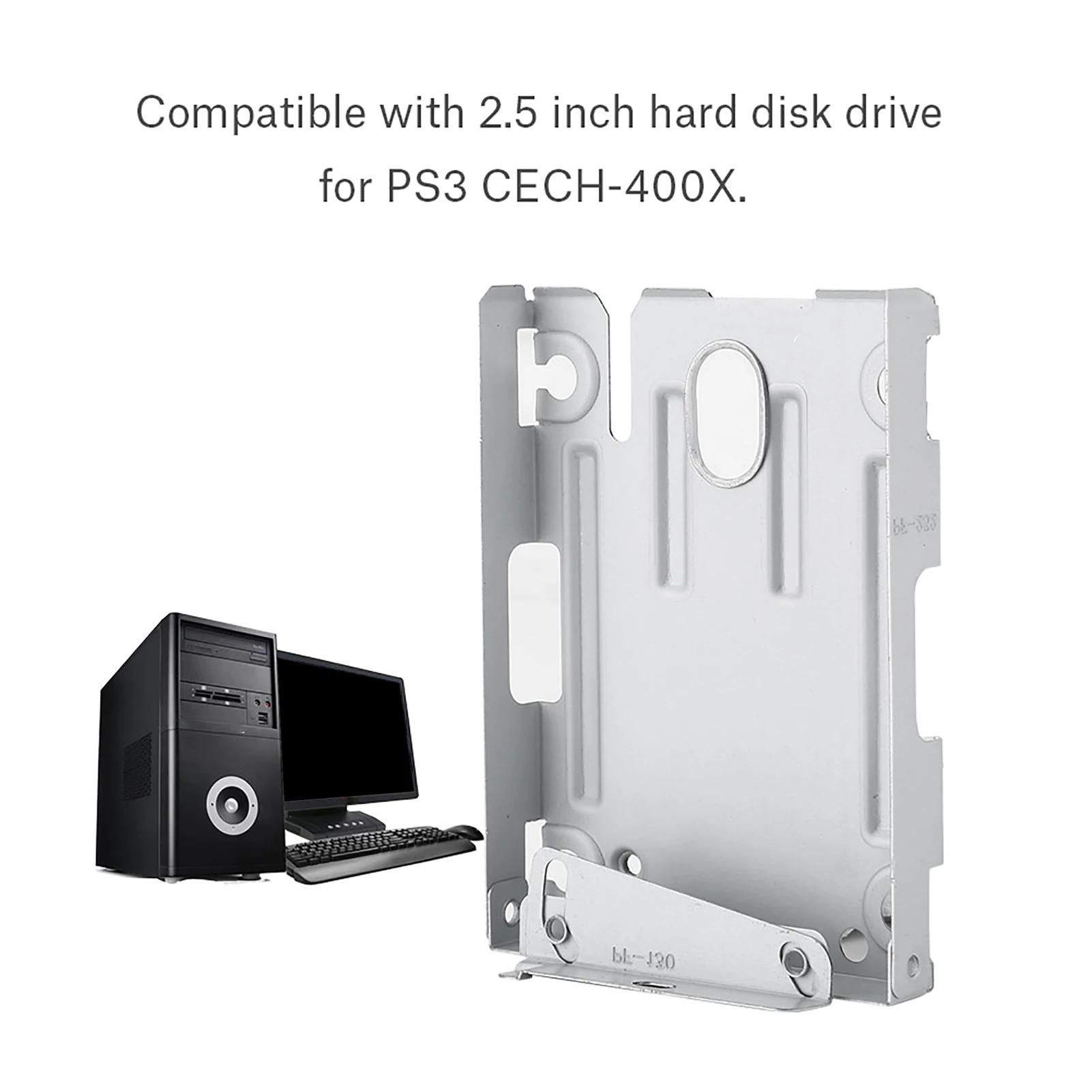 Adaptador de soporte de montaje para disco duro HDD de 2,5 ", para Sony PS3, CECH-400X con tornillos