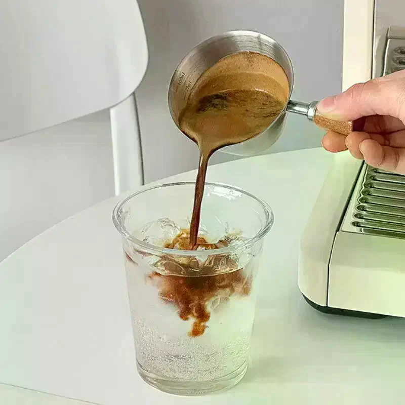 Measuring Cup Stainless Steel Coffee Extract Cup Espresso Cup Italian Liquid Cup Coffee-Ounce Cup Milk-Jar Milk Cup 100m Coffee