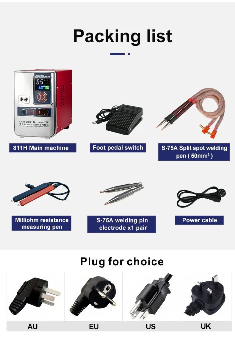 811H Energy Storage Battery Spot Welding Machine 42KW 7000A Max Weld 0.45mm Copper Lithium for Outdoor Power Supply Battery