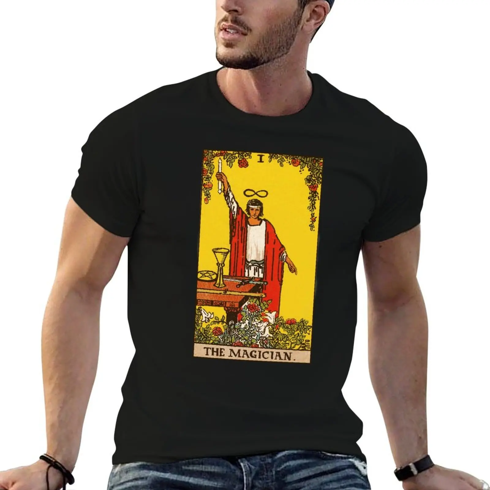 

Tarot Card The Magician Card Major Arcana Card One 1 T-Shirt anime tshirt t shirt custom print T-Shirt