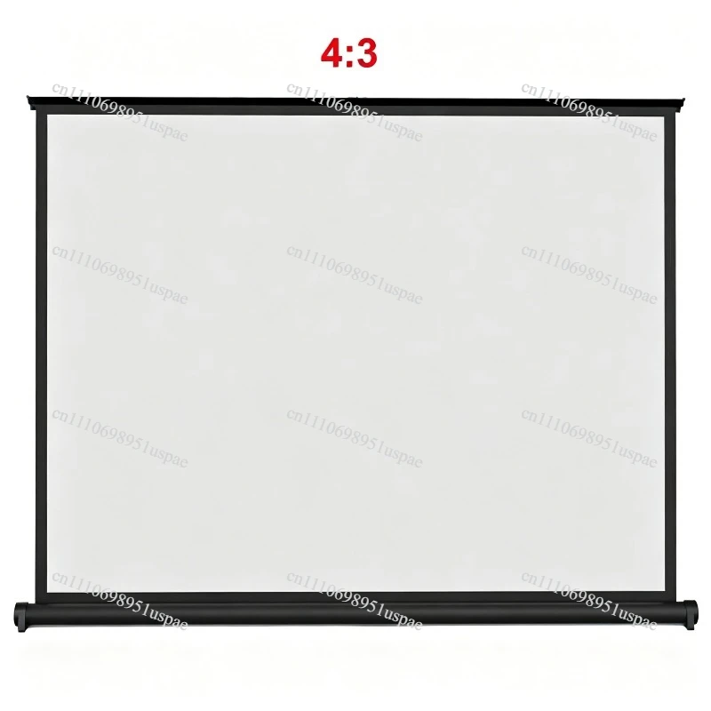 50'' Portable Projector Screen Tabletop Screen HD 16:9 Projection Pull Up Foldable Stand for Camping Business