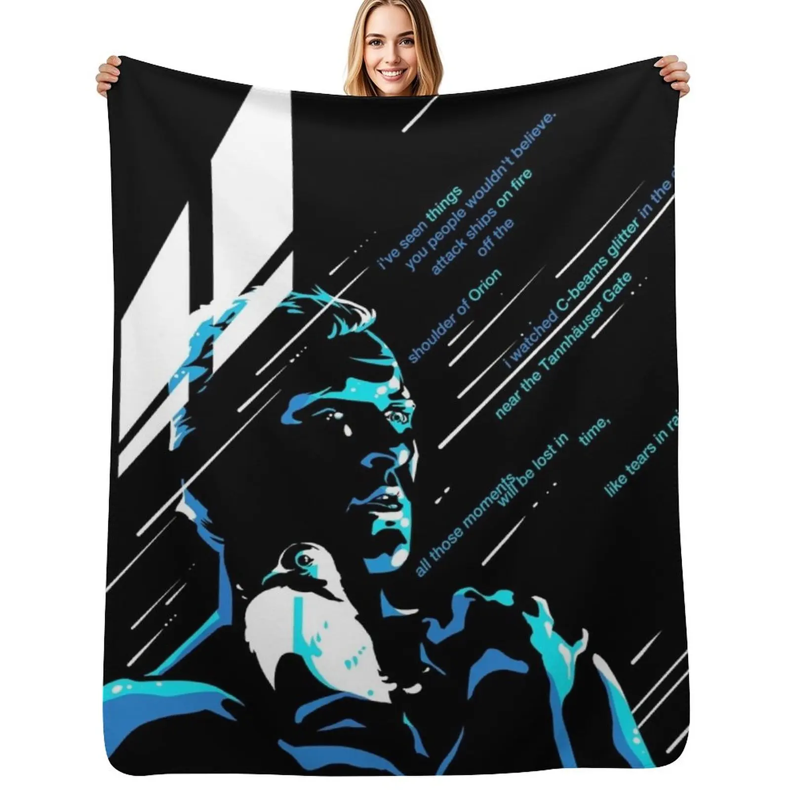 

like tears in rain Throw Blanket valentine gift ideas Decorative Sofa bed plaid Sleeping Bag Blankets