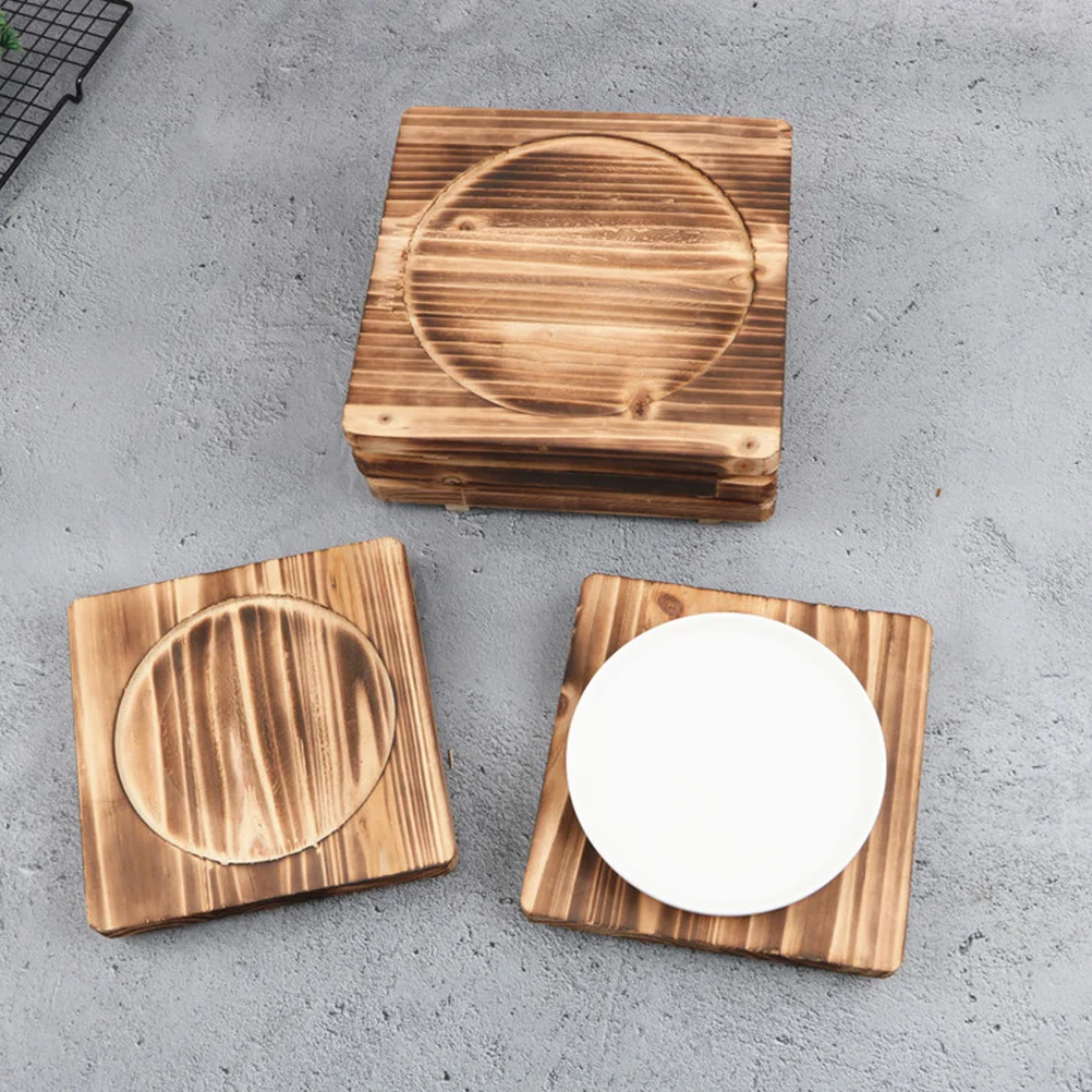 

Heat Resistant Wooden Stone Bowl Mat Classic Simple Design Kitchen Protective Placemat Stone Pot Base Mat for Home