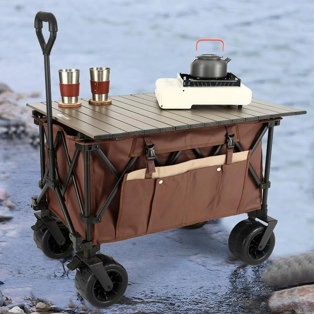 

Collasible Wagon, Large Capacity 400Lbs, All-Terrain Wheels Heavy Duty Utility Wagon, Customized