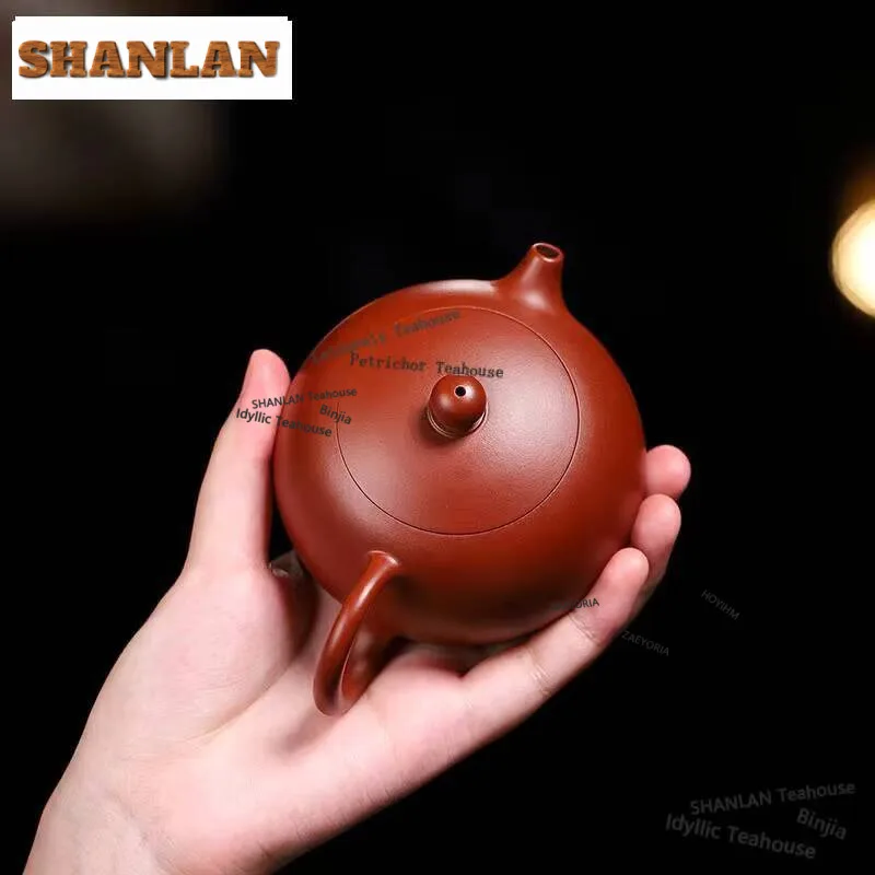 

200ml Aesthetic Yixing Purple Clay Teapots Handmade Xishi Pot Raw Ore Dahongpao Mud Tea Maker Kettle Zisha Teaset Tableware Gift
