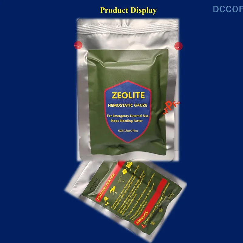 1Bag Hemostatic Kaolin Gauze Combat Emergency Trauma Z-Fold Soluble For Ifak Tactical First Aid Kit Medical Wound