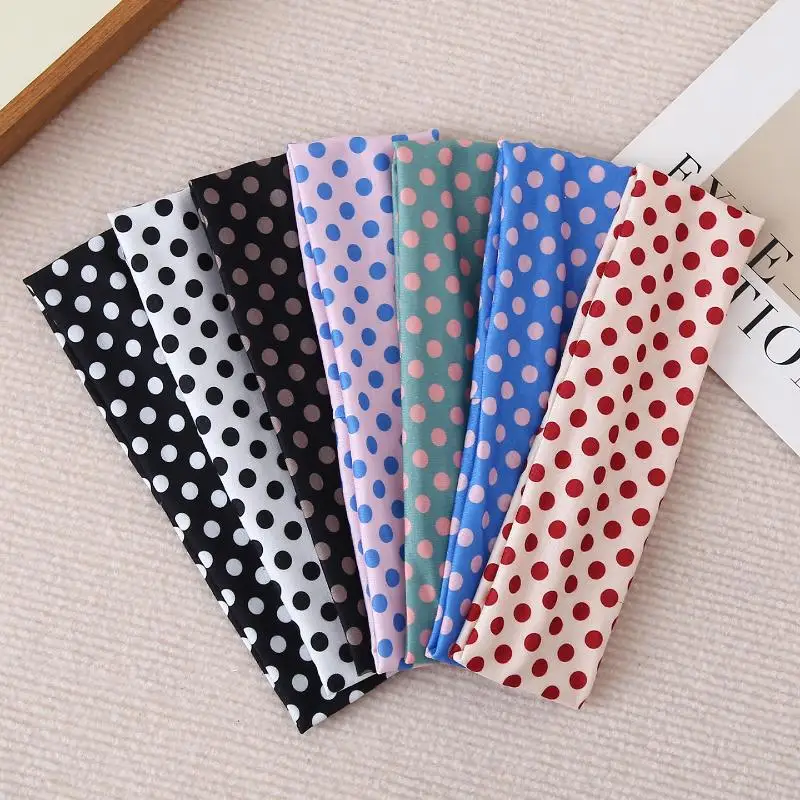 5/8 Stück elastisches Sport-Stirnband mit Polka-Dot-Muster, modisches Make-up-Stirnband, schweißabsorbierendes Haarband für Sport und Fitness – Detail 8