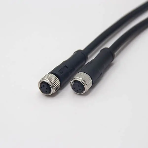 M8 4 Pin Straight Female to Female Cable Cordsets 24AWG 1M