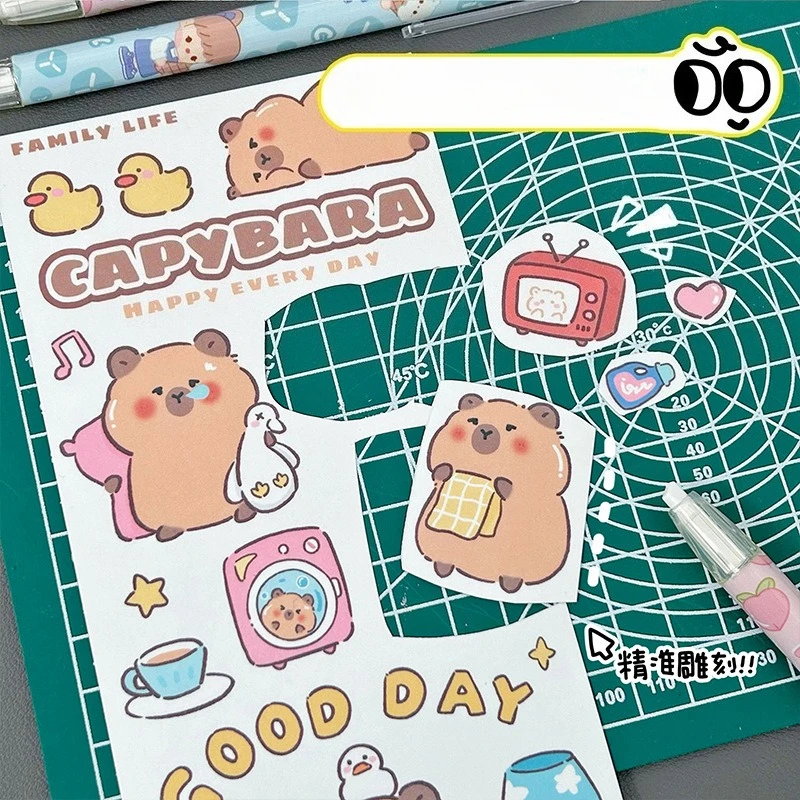 Cuchillo de utilidad de dibujos animados, cuchillo de talla de cerámica portátil dulce para álbum de recortes, diario, pegatina, abridor de letras, suministros para estudiantes