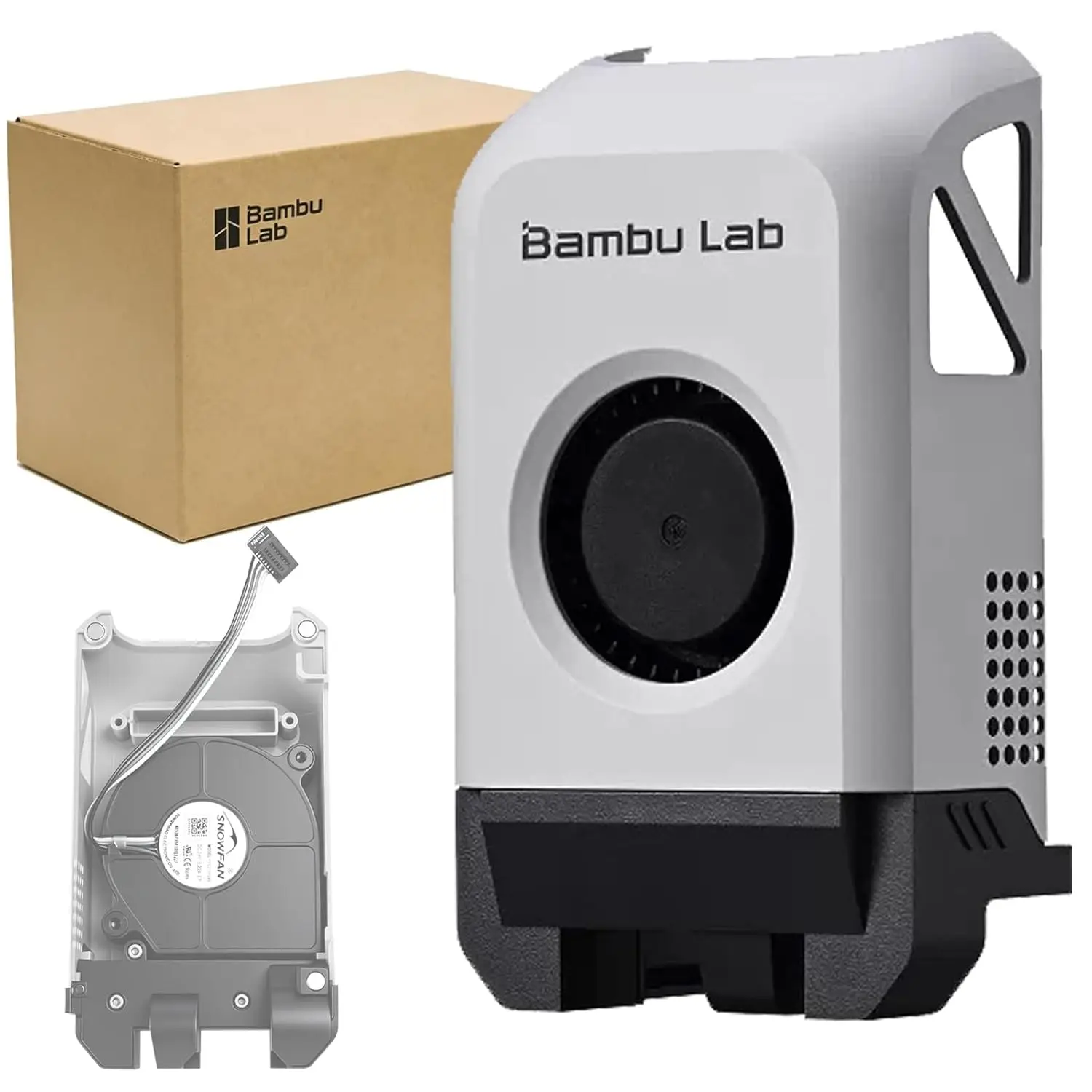 

BambuLab P1 Front Housing Assembly with Front Cover Fan ,Toolhead Housing/Front Cover for Part Cooling &Hot End Heat Dissipation