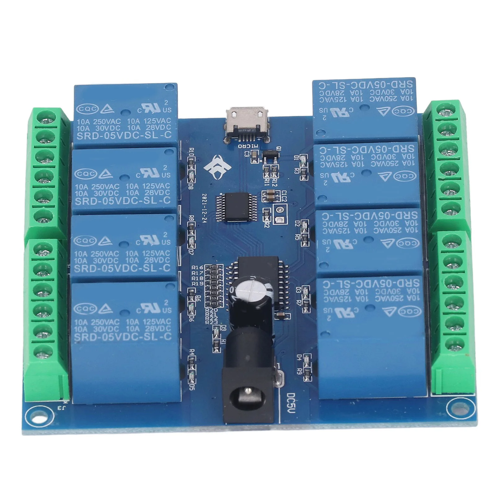 USB Drive Free Relay Module 8 Channel 5V Stable Intelligent Control Relay Board for Mechatronics