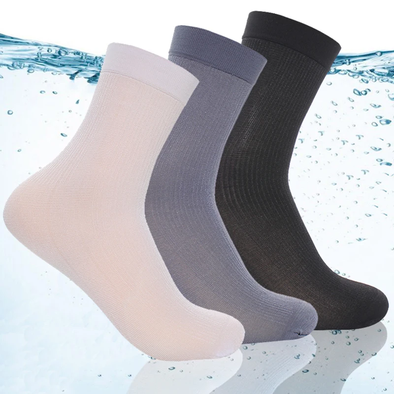 10Pairs Men\'s Socks Ice Silk Socks Solid Color Business Socks Breathable Short Soft Cool Socks Gifts and Ankle Bamboo Fiber Sock