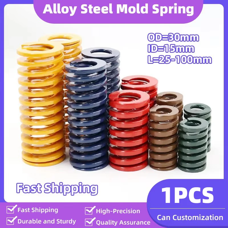 Creamily 1 ชิ้นแม่พิมพ์ฤดูใบไม้ผลิเส้นผ่านศูนย์กลางภายนอก 30 มิลลิเมตรเส้นผ่านศูนย์กลางภายใน 15 มิลลิเมตรความยาว 25-100 มิลลิเมตรเกลียวปั๊มการบีบอัด Die Springs