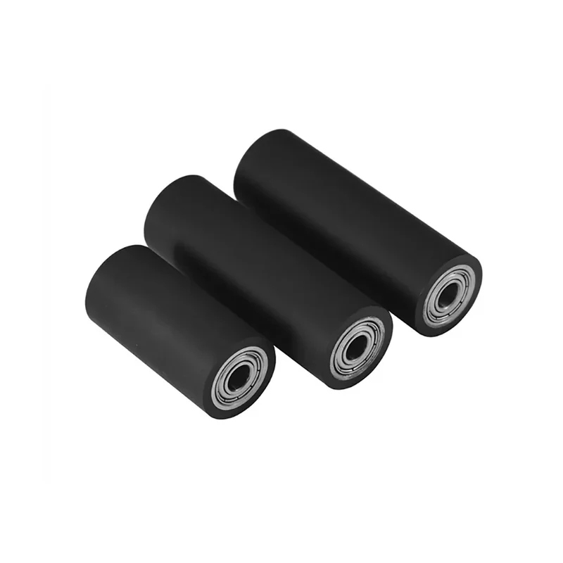 

50-100mm Double Bearing PU Roller Wear-Resistant Silicone Rubber Driven Wheel - Non-Powered Idler Roller for Packaging Machinery
