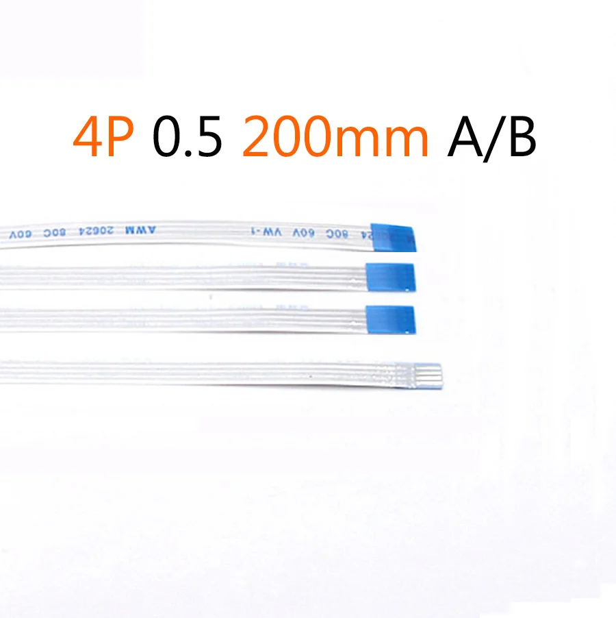 

100pcs/lot FFC FPC Flat Ribbon Flex Cable 4 pins New Type A B 4pin 0.5 pitch 20cm 200mm 20624 AWM 80C VW-1 60V Power Button