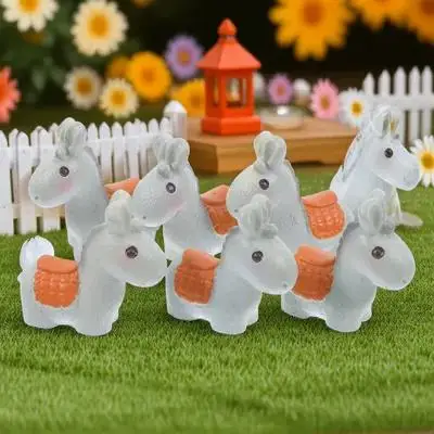 

6Pcs Resin Miniature Donkey Decorations Animal Micro Landscape Accessories Tiny Donkey Garden Decor Mini Landscape Animals