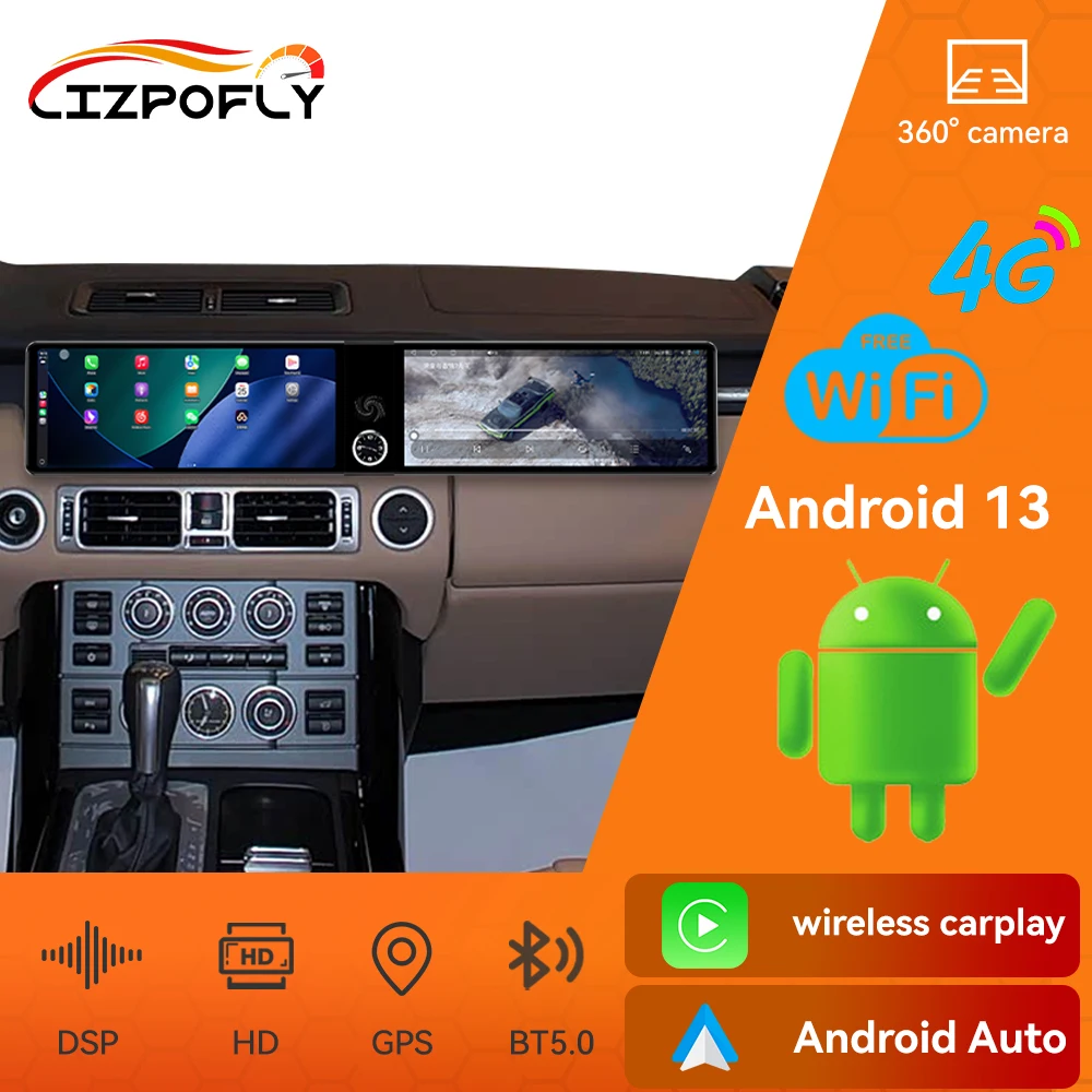 

Dual 12.3 Inch Car Radio For Land Rover Range Rover Vogue 2005-2009 Carplay Android GPS Navigation Autoradio Multimedia Video 4G