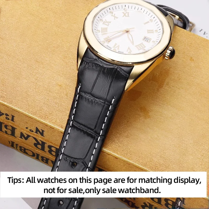 Pulseira de relógio de couro curvo especial, pulseira de couro, pulseira de borboleta, ajustável para VERSACE V-SportII VFE130015 VFE160017, 24mm