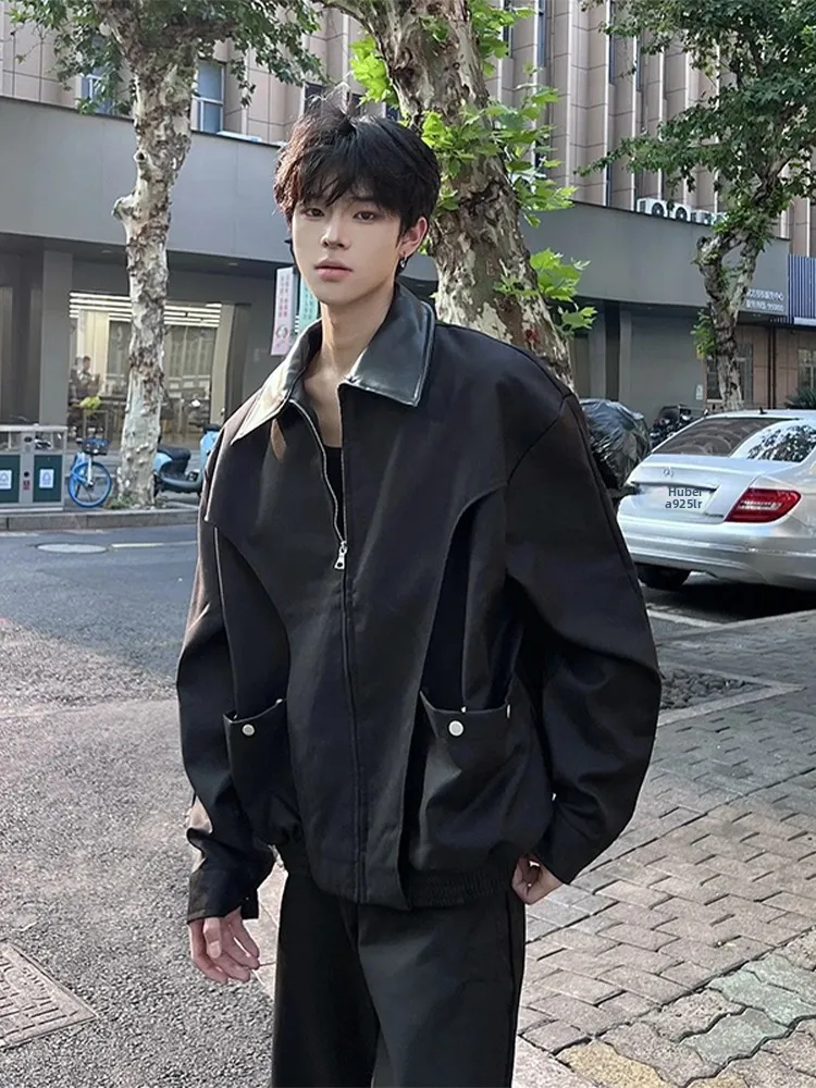 

Мужская зимняя куртка Bla ort Leather Collar Jaet с деконструированным дизайном, в стиле CleanFit, американский уличный стиль, для стильных парней