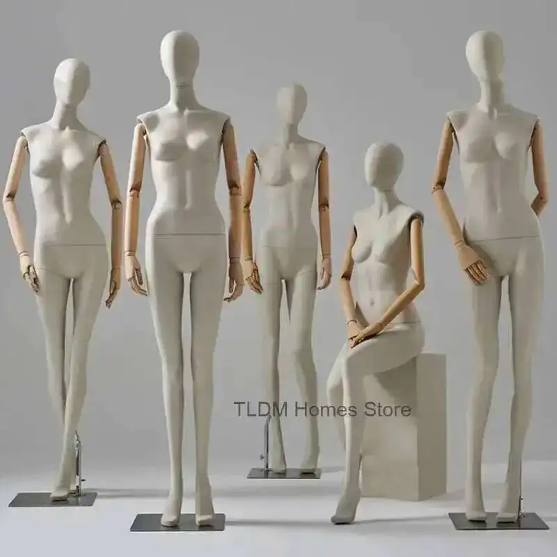 

High-end Body Clothing Stands Clavicle Store Model Female Window Display Mannequin with Fabric Full Cover Body Mannequins t Hot