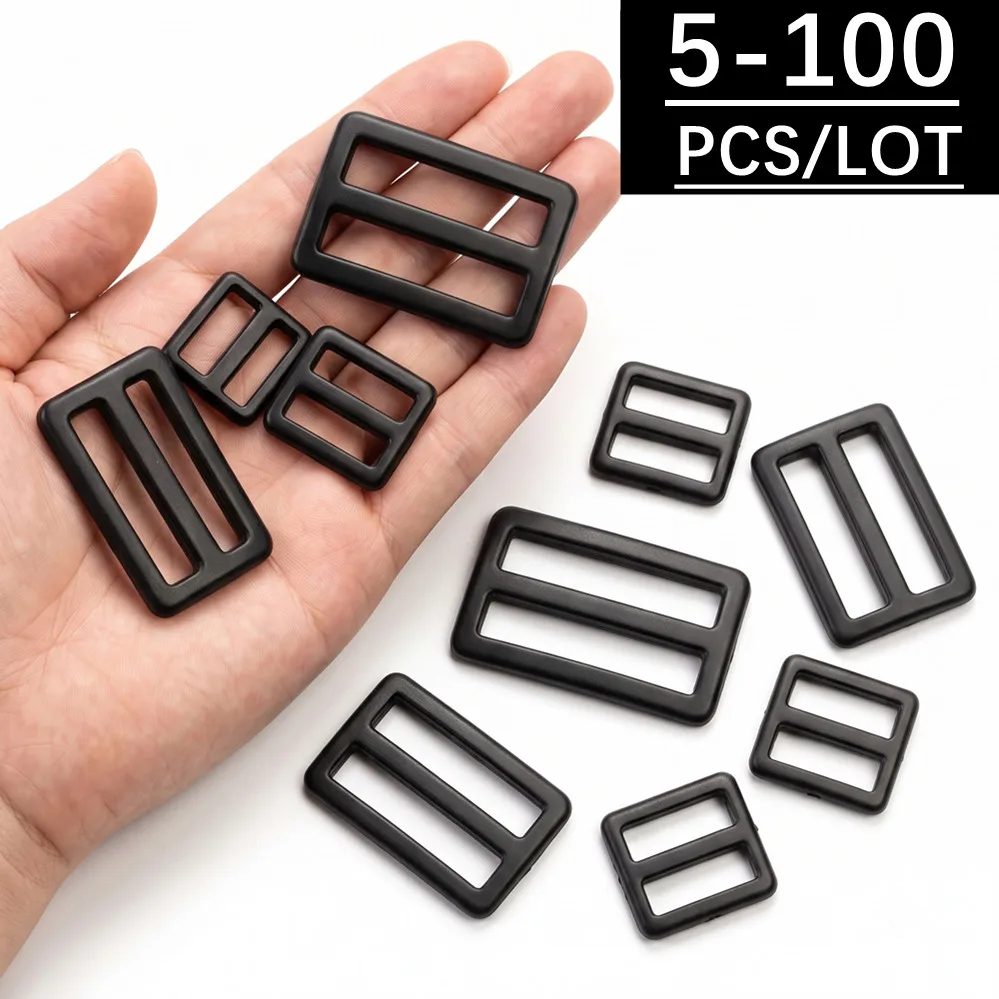 5/100Pcs Metal Buckles for Bag Tri Glide Ring Buckle Webbing Strap Adjuster Clasp Hooks DIY Hardware Accessories 25/32/38/50mm