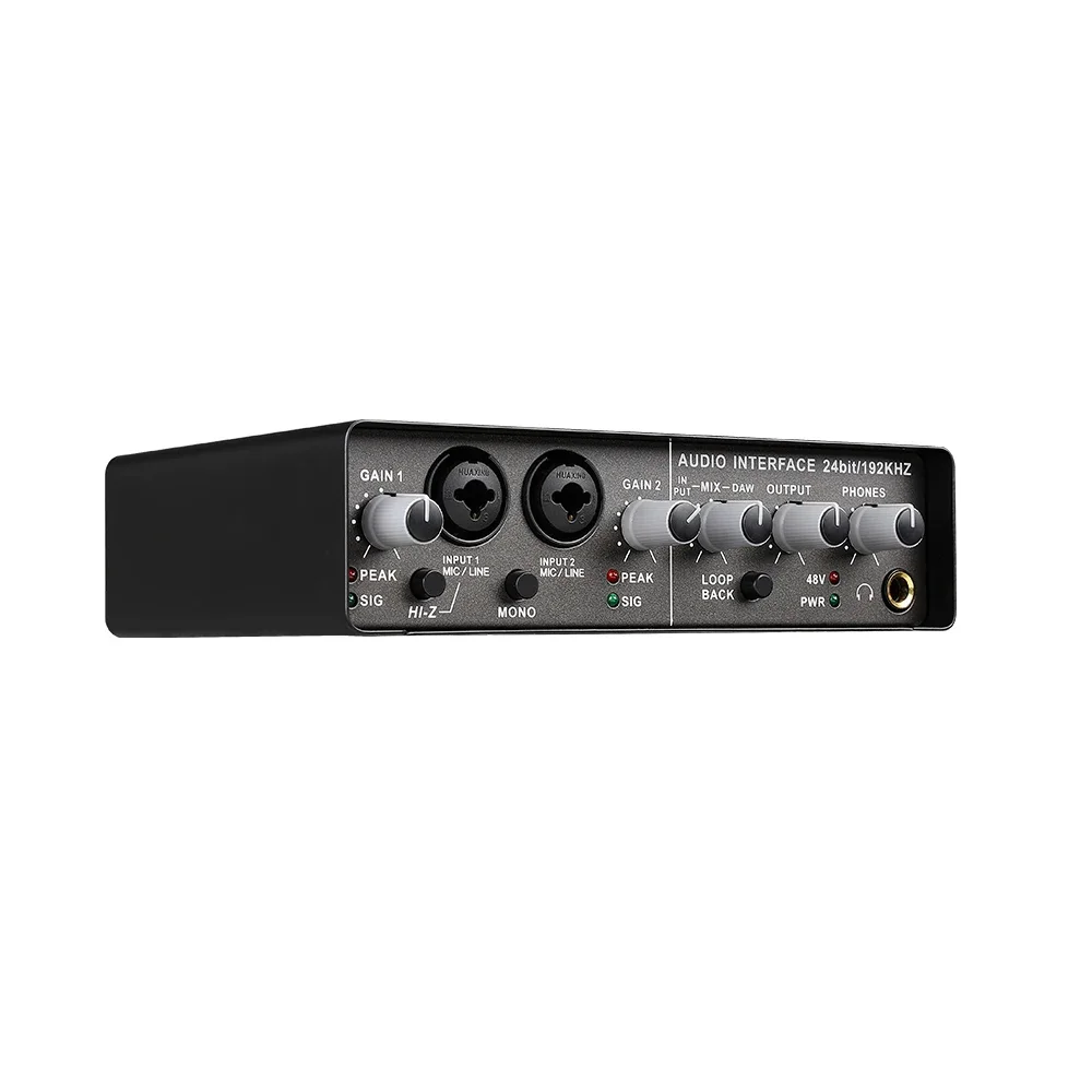 TEYUN Q-24 Professional Audio Sound Card with Electric Guitar Monitor Recording Live Broadcast for Singing Computer PC Studio