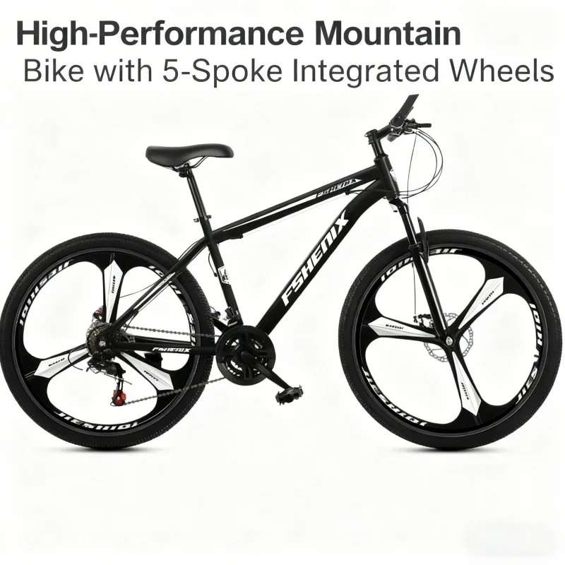 دراجات جبلية سوداء متكاملة بعجلات الساموراي للبالغين مقاس 24/26 بوصة للرجال 21 سرعة ممتصة للصدمات عبر البلاد الطريق Fe #6
